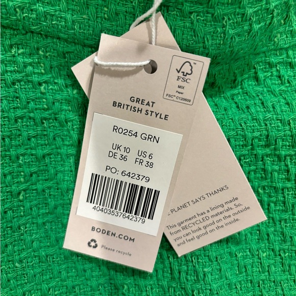 Boden Mini Skirt Tweed Interest Mini - Green Luxe British brand -$160 New - Picture 7 of 8